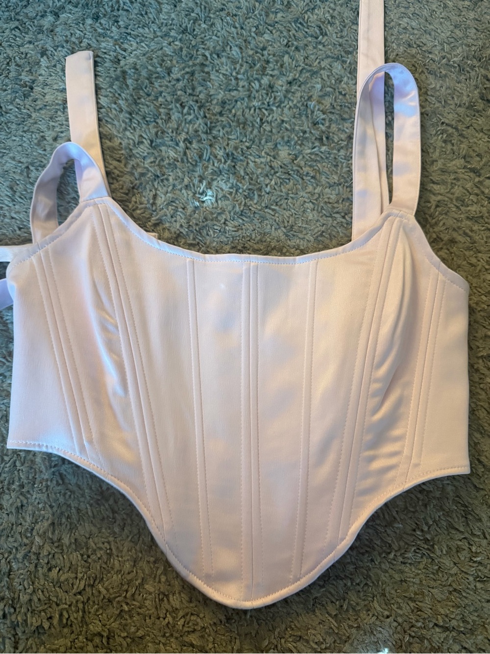 Forever 21 White Satin Corset Crop Top